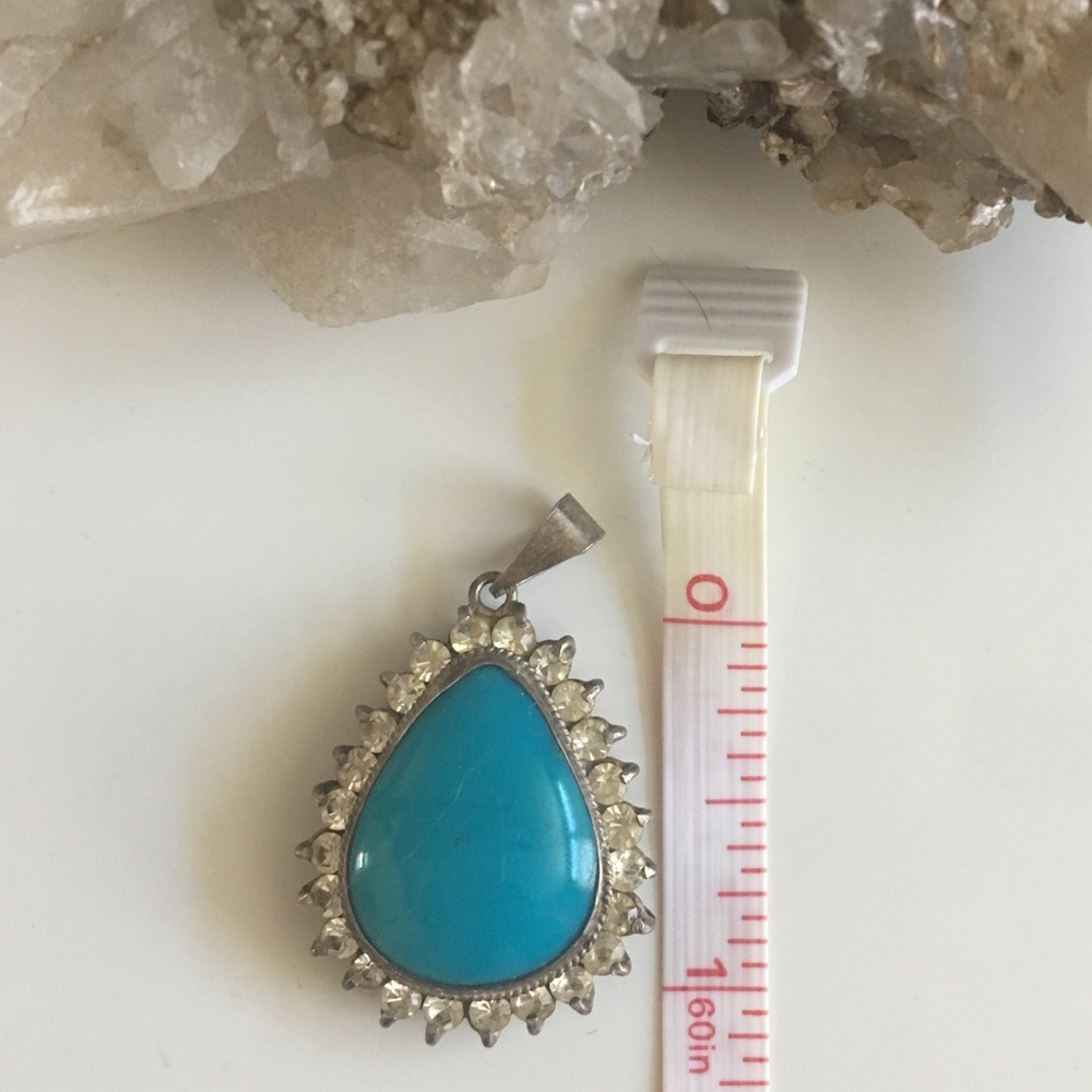Persian turquoise and sterling silver pendent